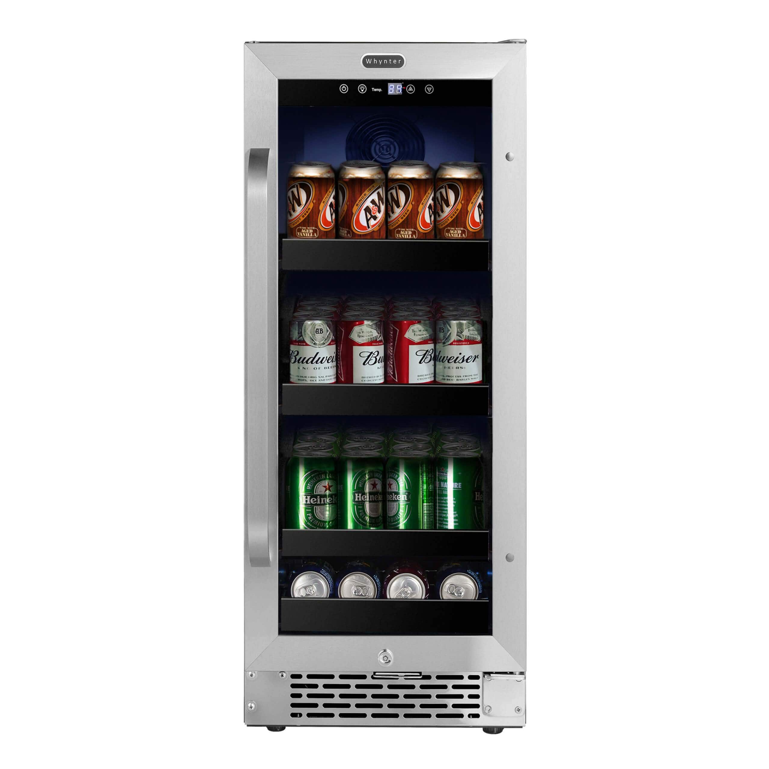 Whynter BBR-838SB 15 inch Built-In 80 Can Undercounter Stainless Steel Beverage Refrigerator with Reversible Door