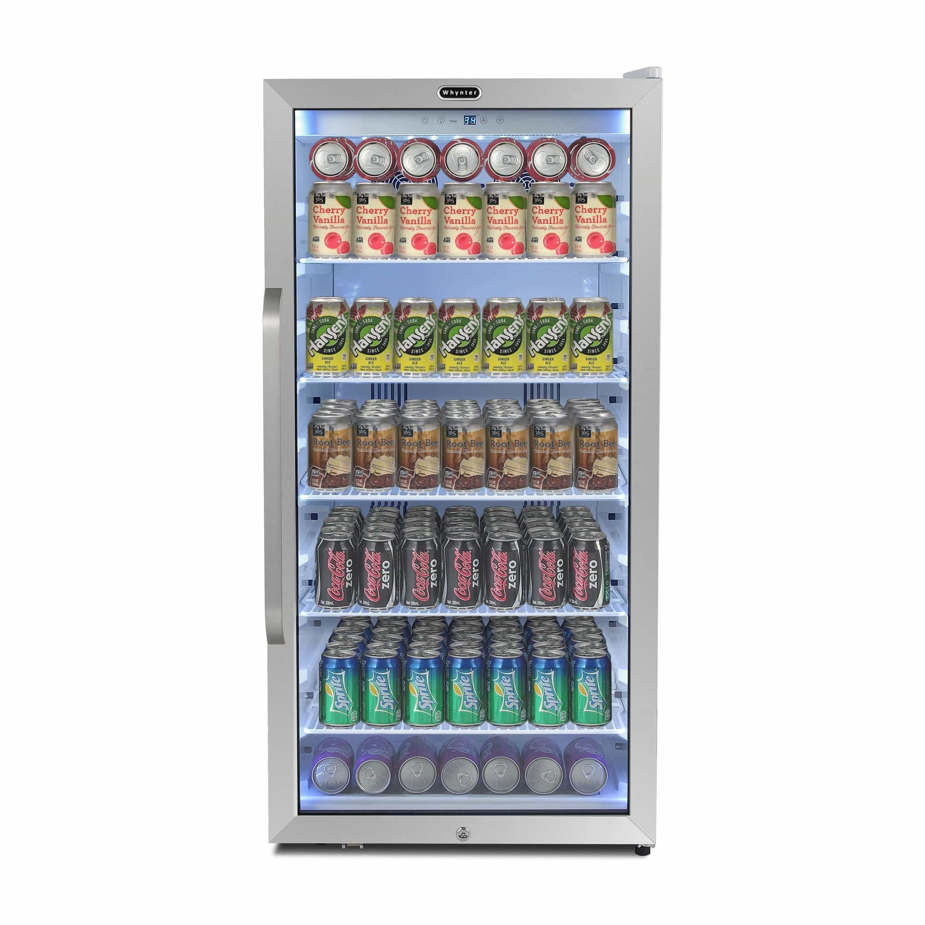 Whynter CBM-815WS Freestanding 8.1 cu. ft. Stainless Steel Commercial Beverage Merchandiser Refrigerator with Superlit Door and Lock – White